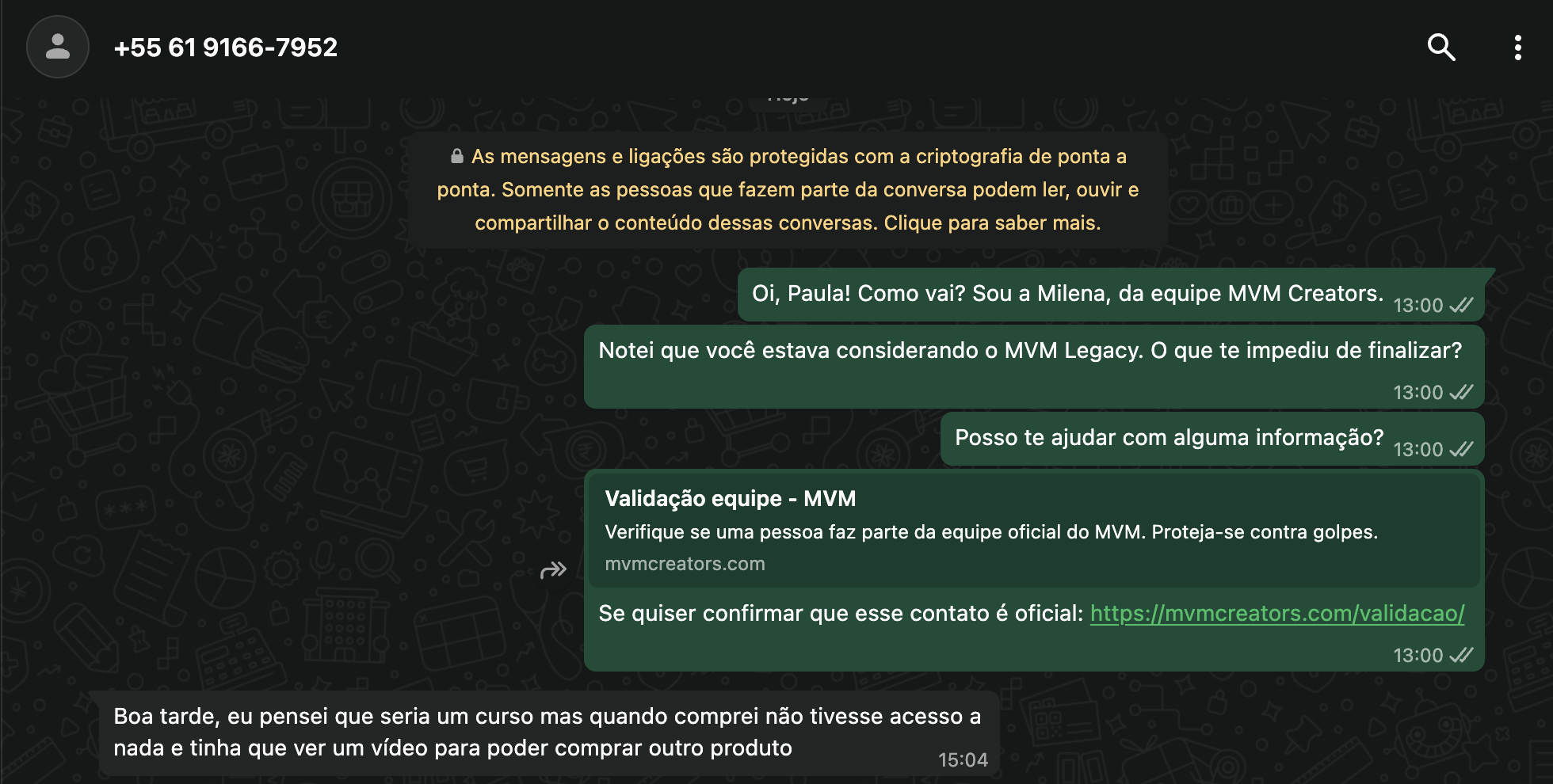 Reclamação de cliente