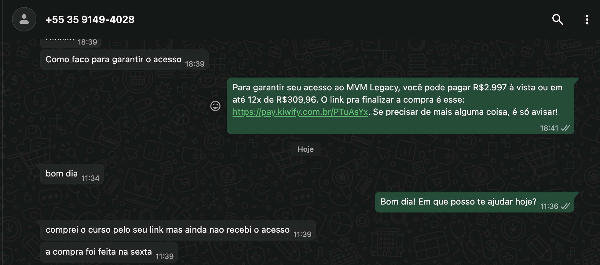 Reclamação de cliente