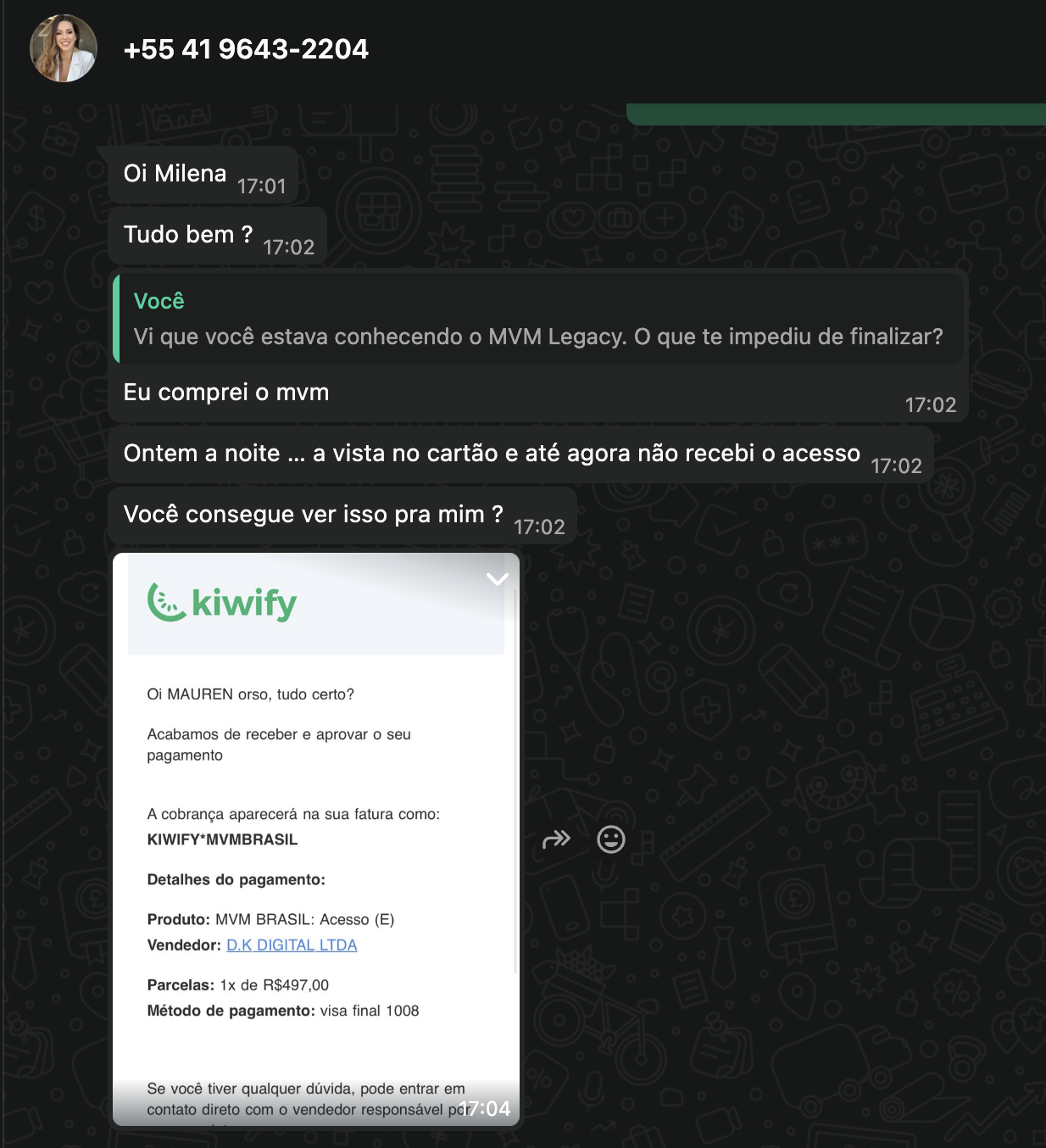 Reclamação de cliente