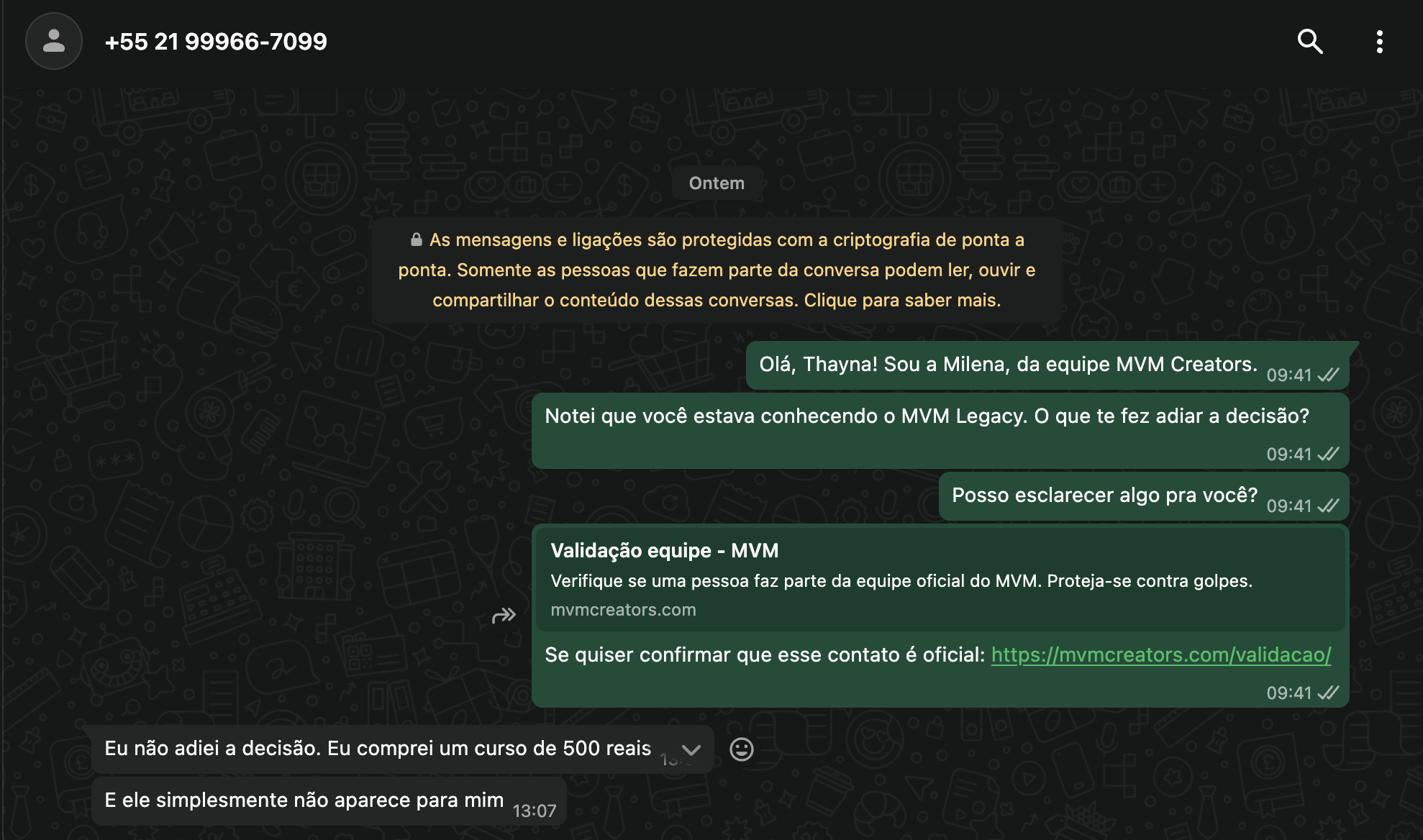 Reclamação de cliente